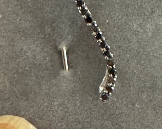 #133 - $60 - Black diamond journey pendant 10kt white gold 4 grs. (2 available)