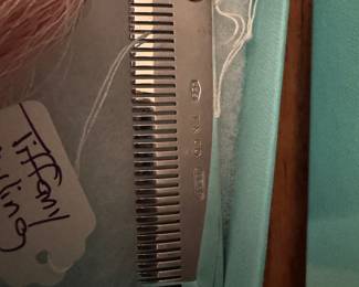 #163 - $150 - Tiffany & Co sterling baby comb on original box 