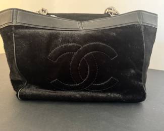 #54 - Chanel matellassee horse hair black purse $1000