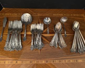 #165 - $2200 - King Edward 1936 Gorham Sterling, 50 pieces, Total Weight 65.10 oz