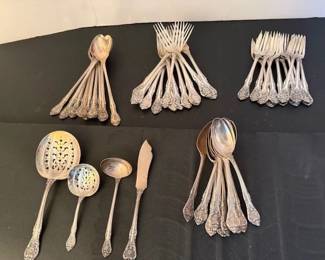 #165 - $2200 - King Edward 1936 Gorham Sterling, 50 pieces, Total Weight 65.10 oz