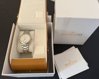 #43 - $160 - Philippe Stein men/unisex stainless steel box. Original box included. 