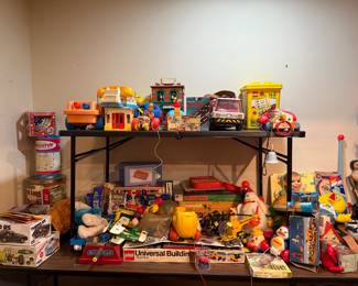 2 tables of vintage toys!!