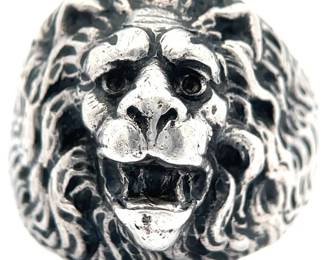 Men's Textured Dimensional Lion Vintage Estate Ring