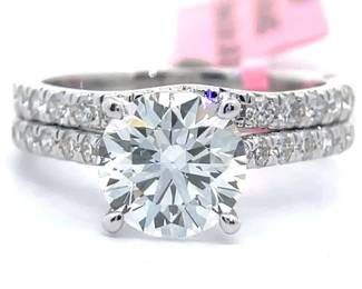 NEW! 2.80 Carat Diamond Engagement & Wedding Ring 2-Piece Bridal Set in 14k White Gold