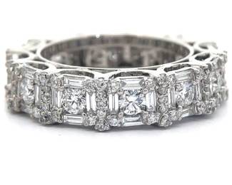 3.68 Carat Natural Diamond Full Eternity Band in 18k White Gold
