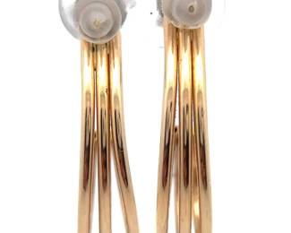 Triple Curl J-Hoop Jackets (Earrings) in 14k Yellow Gold