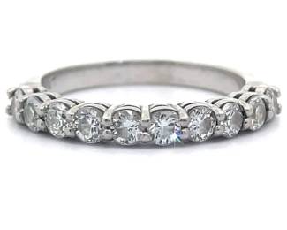 0.61 Carat Natural Diamond Half-Eternity Ring in Platinum