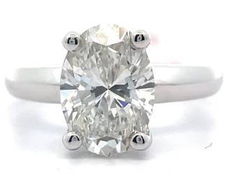 NEW! 3 Carat Diamond Oval Solitaire Ring in 14k White Gold