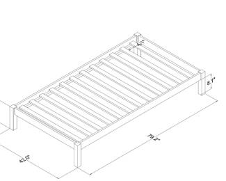 #3 - Cameron low twin kid/adult bed frame $199 each.  Natural wood color. 