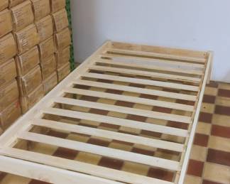 #3 - Cameron low twin kid/adult bed frame $199 each.  Natural wood color. 