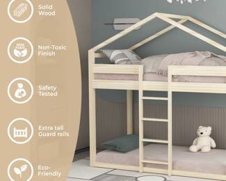 #4 - Eloise house bunk beds twin size $399 - Maximum weight top bunk 250 pounds. 