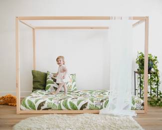 #1 - Asher Twin Canopy Floor Bed with slats $279 or without slats $199