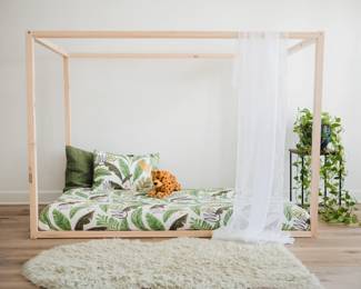 #1 - Asher Twin Canopy Floor Bed with slats $279 or without slats $199