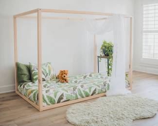 #1 - Asher Twin Canopy Floor Bed with slats $279 or without slats $199