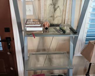 Metal glass shelf