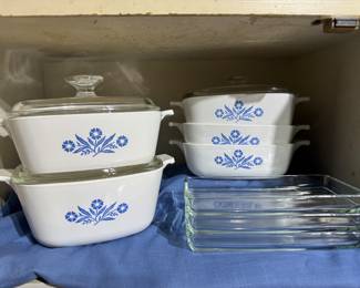 Vintage CorningWare Cornflower blue casseroles