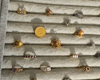 Great selection of 18K HGE rings, earrings, necklaces and bracelets!