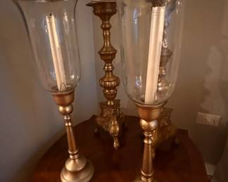 Candles brass candle stands