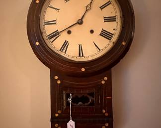 Inlaid mother of pearl wall clock