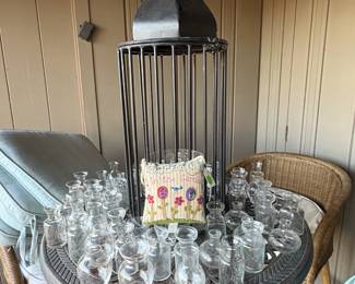 Just fun stuff on the patio!  Anybody need a fun load of little vases or jars?