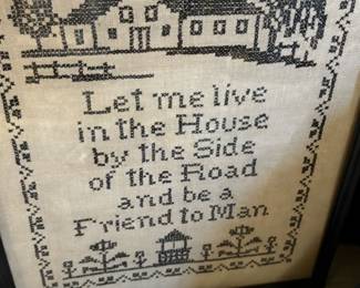 This is just a cute cross-stitched framed saying.