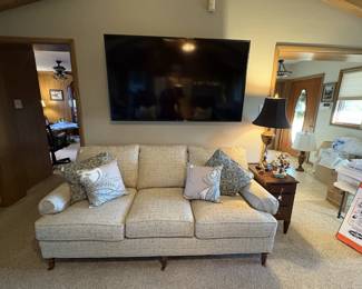 A view of the living room.  The flat screen TV will be for sale as well.