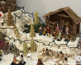 Creche and nativity figures.