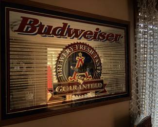 Large Budweiser sign.  One of several.