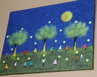 M woods painting on canvas
FIREFLIES & STARLIGHT 
By M Woods 

