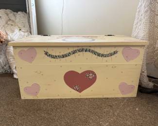 Handpainted solid wood chest/toy chest