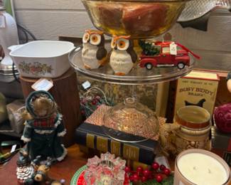 casserole dishes, candles, ornaments, fish