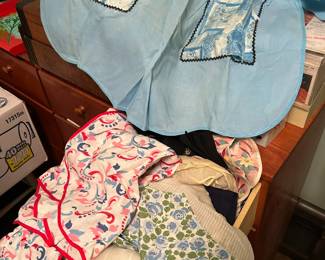 Dining room, collection of 1940s housewife style aprons