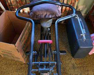 Living Room, exercise machine, record player