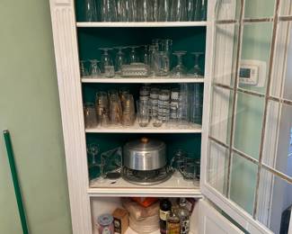 Dining Room, rear built-in with glasses, crystal