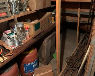 Basement, other old tools in under stairs closet