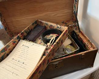 Bedroom 2, antique sewing kit box