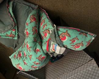 Living Room, antique sleeping bag