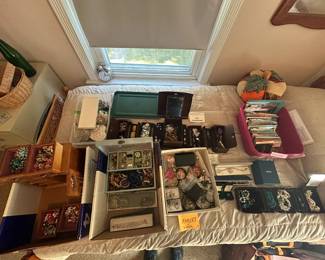 Bedroom 2, jewelry spread out