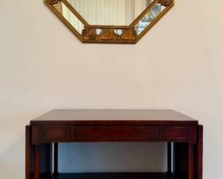 Weiman George III Style Swirl Mahogany Drop Leaf Serving  Cart