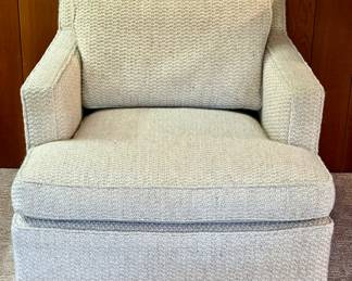 Matching Ivory Berber Upholstered Chair on Ball Casters