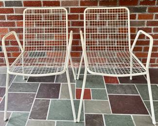 (4) Italian Emu Rio Stacking Grid Chairs