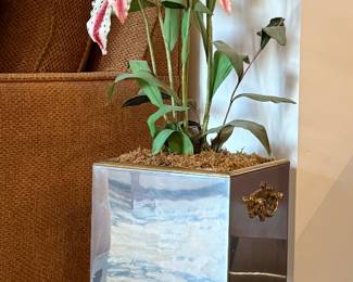 1970s Chrome Cachepot Jardiniere on Matching Stand