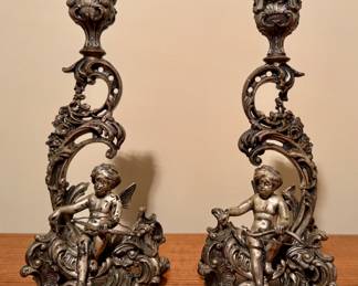Baroque Candlesticks with Cherubs