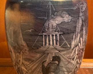 Hand Painted Vase, Signed Barocco 1983