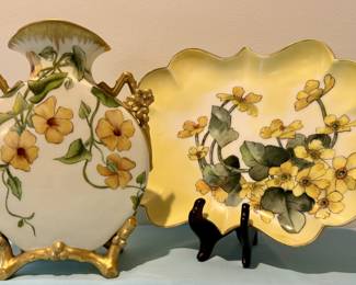 Limoges Vase & Platter