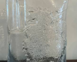 MCM Modernist Glass Pitcher by C.J. Riedel "Grapevine Motif"