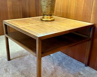 MCM Square End Table w/ Shelf