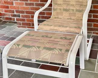 (2) Cast Aluminum Armchairs & Ottomans