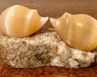 Selenite Hedgehogs on Rock